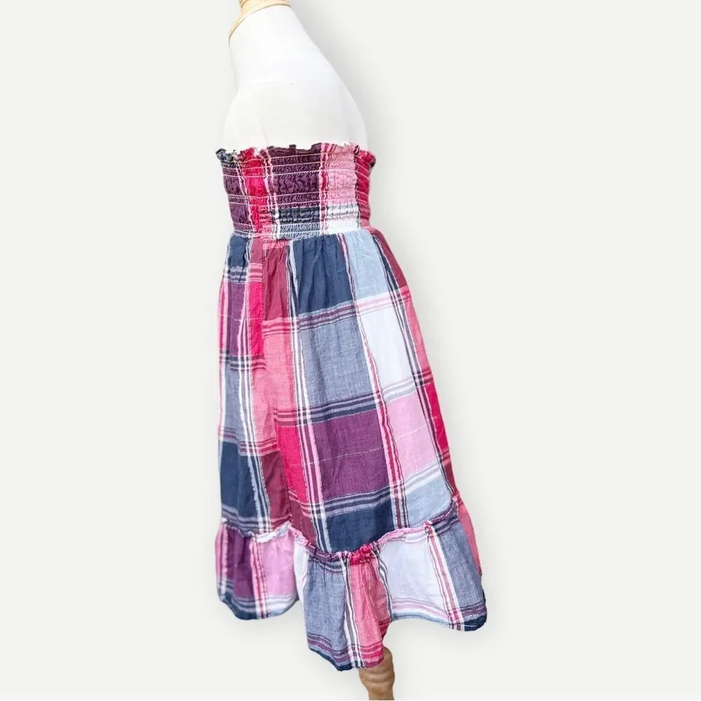 Old Navy Girls Toddler Kids Sleeveless Ruched Plaid Lined Summer Dress. 5. 5T.